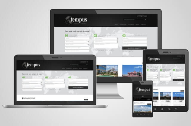 Website responsivo para a agência de viagens Tempus Câmbio e Turismo